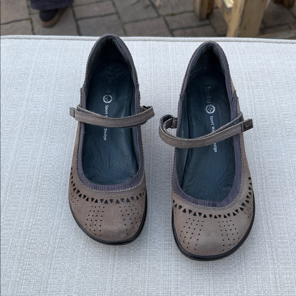 Jambu Gray Mary Jane Flats